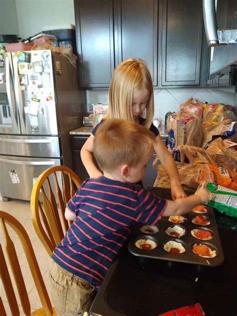 Easy Pepperoni Pizza Muffins Kids Can Make - Saving Talents