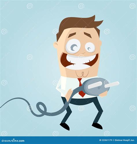 Funny Cartoon Man with Plug Stock Vector - Illustration of blue ...