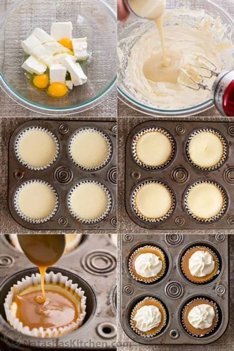 Mini Cheesecakes with Caramel Sauce (VIDEO) - NatashasKitchen.com