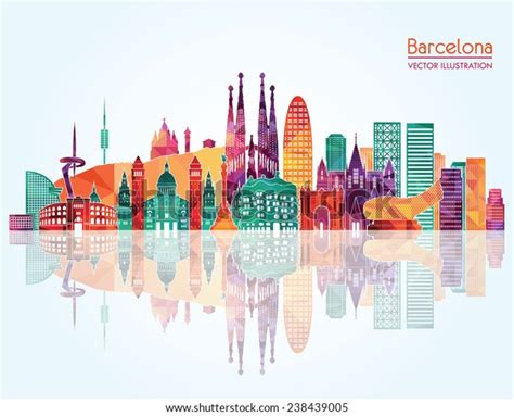 Barcelona Skyline Detailed Silhouette Vector Illustration Stock Vector ...