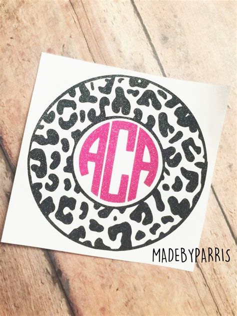 Cheetah Print Monogram Vinyl Decal Cheetah Print by MadeByParris