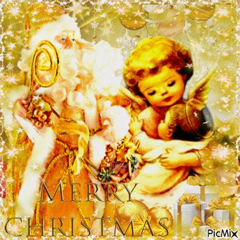 Golden Angel - Merry Christmas Animated Gif Pictures, Photos, and ...