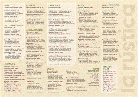 Menu at La Rustica Restaurant & Wine Bar, Doncaster