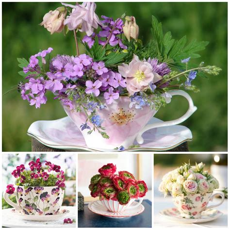 Flower Arrangements in Cups