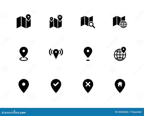 Icônes De Carte Sur Le Fond Blanc. GPS Et Navigation. Illustration de Vecteur - Illustration du ...