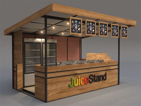 Juice Stand For Outdoor And Indoor Shopping Malls | 3D model | Cafe interior design, Cafe design ...