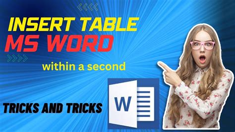 how to draw table in MS word within seconds| how to draw table in MS word| table taturial in MS ...