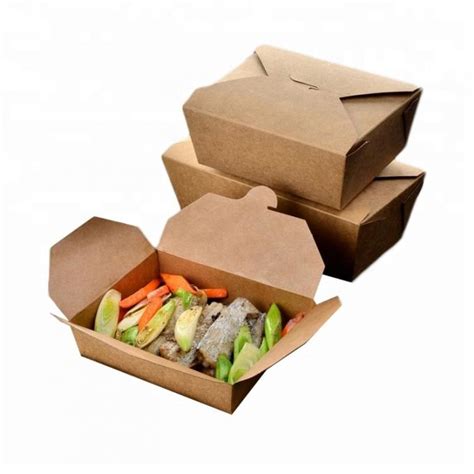 Brown Snack Cardboard Food Boxes , Cardboard Takeaway Food Boxes