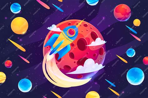 Free Vector | Cartoon galaxy with stars background