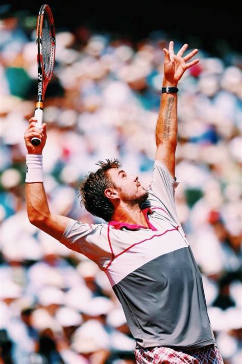 Stanislas Wawrinka of Switzerland serves in his Men's Semi Final... | Tennis photos, Tennis ...