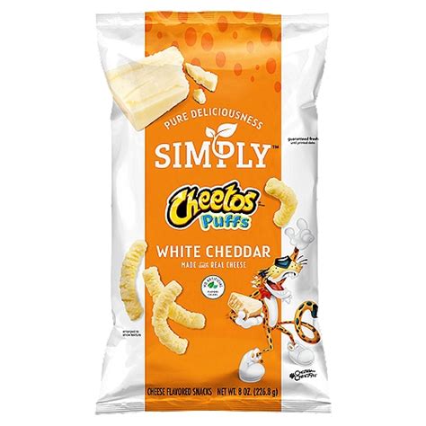 Cheetos Simply Puffs Cheese Flavored Snacks White Cheddar 8 Oz - Fairway