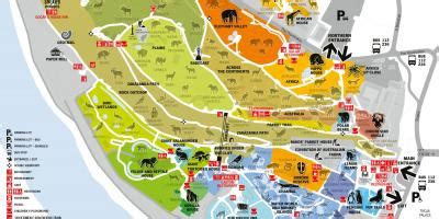 Prague zoo map - Zoo praha map (Bohemia - Czechia)