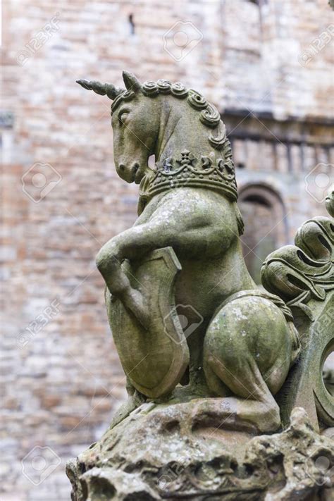 Scottish Unicorn sculpture as an element of the fountain at the inner ...