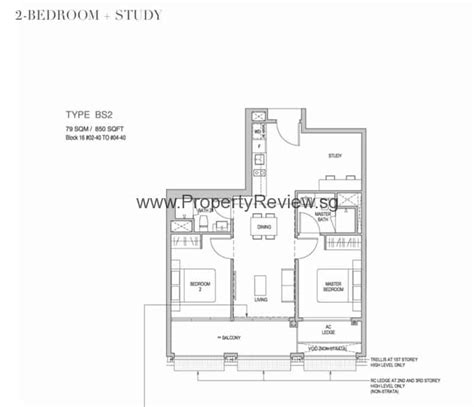 Mayfair Gardens Floor Plan 2+1 - Type BS2