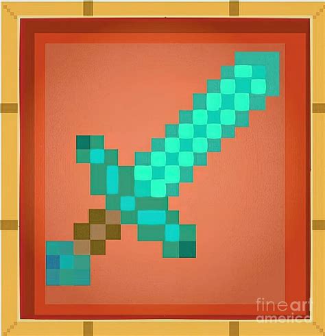 Minecraft item frame pixel art Painting by Shaw Heather | Pixels