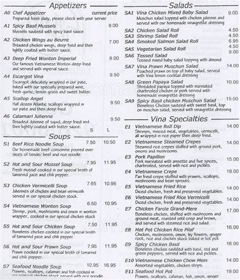 Vina Vietnamese Menu, Menu for Vina Vietnamese, Coquitlam, Coquitlam - Urbanspoon/Zomato