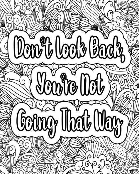 Inspirational Quotes Coloring Pages for Adults. Zentangle - Etsy Canada