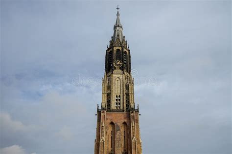 Old Church of Delft in Netherlands in the City Center Stock Image - Image of cathedral ...