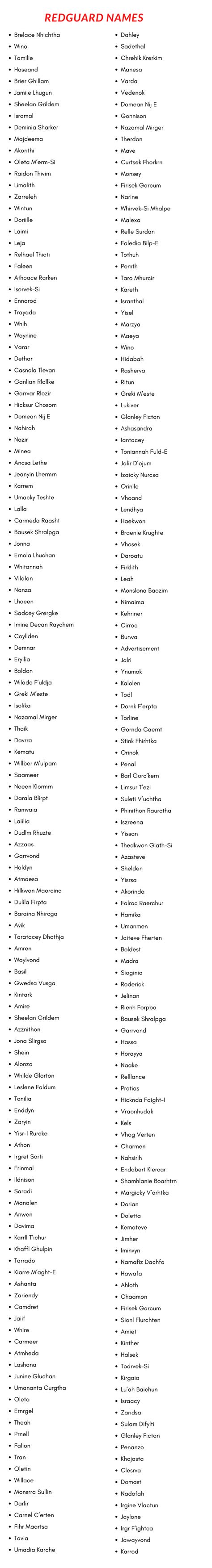 Redguard Names: 750+ Eso and Skyrim Redguard Names