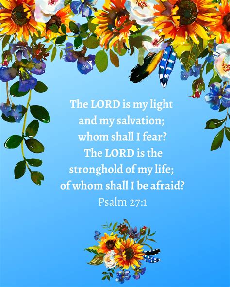 Psalm 27:1 Bible Verse Wall Art the Lord is My Light and My Salvation... Digital Download ...