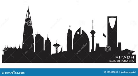 Riyadh Saudi Arabia City Skyline Vector Silhouette Stock Vector ...