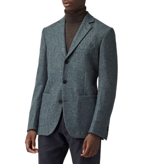 Lyst - Reiss Canyon Patch Pocket Herringbone Blazer in Blue for Men