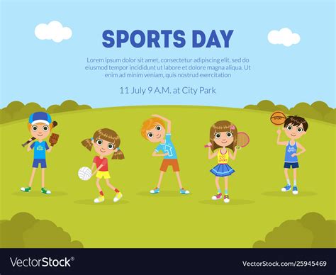 Sports day banner template sport activity Vector Image