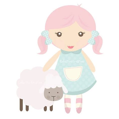 Mary had a Little Lamb Digital Clipart by CollectiveCreation Digital Clip Art Set, Digital Frame ...