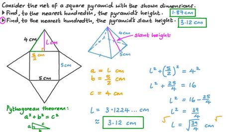 Lesson: Applying the Pythagorean Theorem to Pyramids and Cones | Nagwa