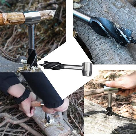 Bushcraft Auger, Survival Settlers Tool Bushcraft Hand Auger Wrench ...