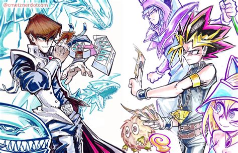 Heres my drawing of Yugi vs Kaiba! : yugioh