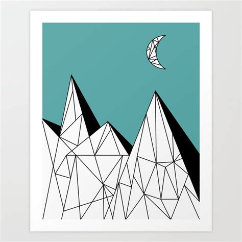 Geometric Mountains Art Print by shayray | Society6