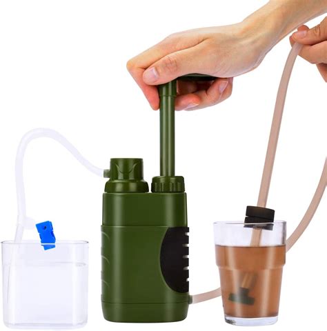 Portable Personal Water Filter,Outdoor Survival Water Filter,Water Purification Pump,Replaceable ...
