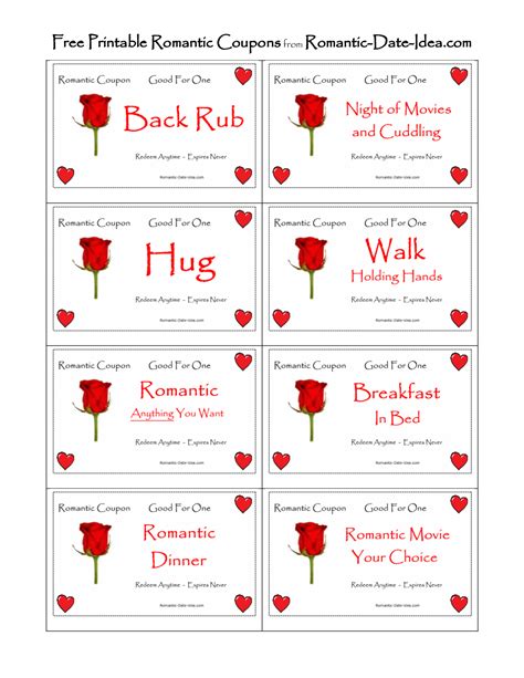 Printable Couples Coupon Book