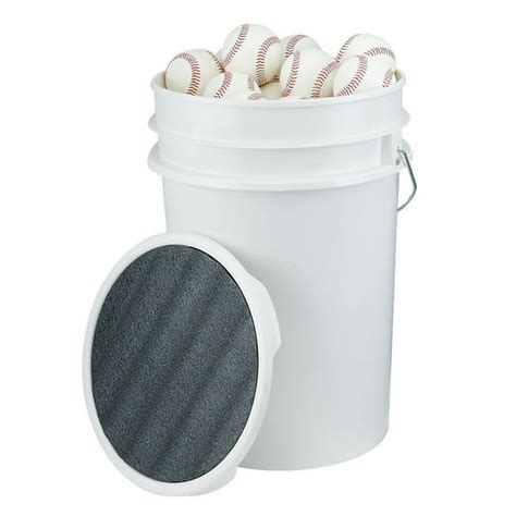 BUCKET W/PADDED LID & 3 DOZEN LEATHER BASEBALLS - Walmart.com