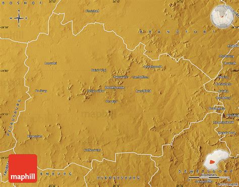 Physical Map of BLOEMFONTEIN