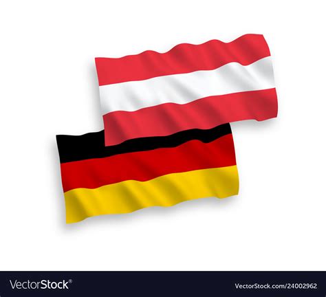 Flags of austria and germany on a white background