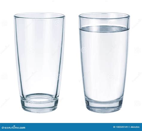 Empty Glass and Glass with Water Stock Image - Image of reflection ...