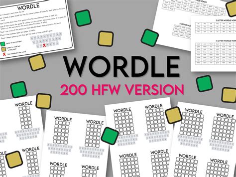 WORDLE spelling game- 200 High Frequency Words Version | Teaching Resources