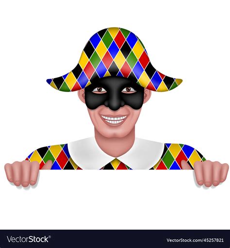 Italian traditional mask of arlecchino Royalty Free Vector