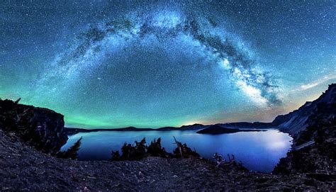 Crater Lake Milky Way Galaxy Photograph by Russell Wells