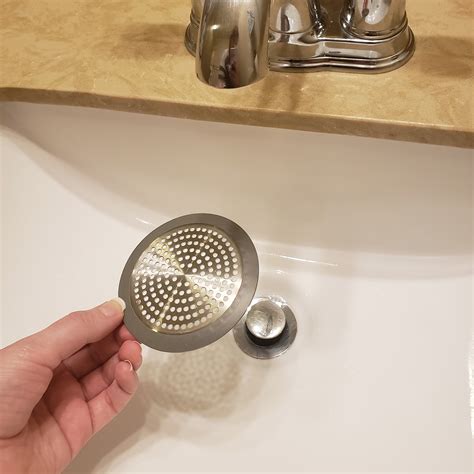 Bathroom Sink/Bathtub Hair Catcher & Drain Protector in Brushed Nickel ...