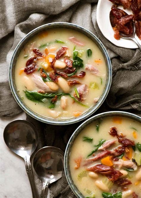 Creamy Ham Bone Soup with Beans | RecipeTin Eats