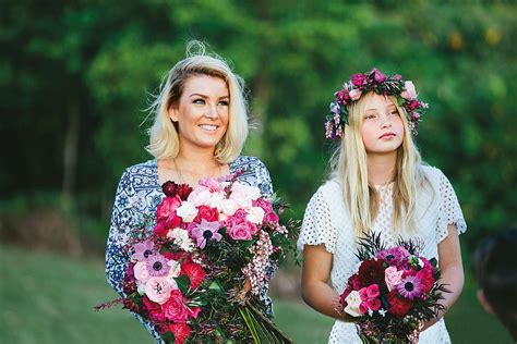 Colourful flower crown garland idea for teenage flowergirl. Real life flower girl flower crowns ...