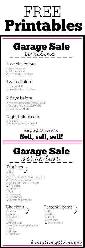 Garage Sale Printables