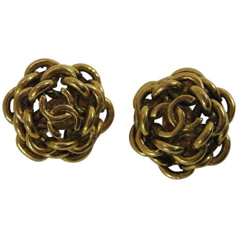 Vintage Chanel Interlocking CC Chain Earrings at 1stDibs | chanel chain ...