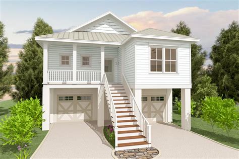 Beach House Plan with Lower-Level Garage - 765012TWN | Architectural Designs - House Plans