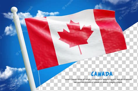 Premium PSD | Canada realistic flag 3d render isolated or 3d canada waving flag illustration