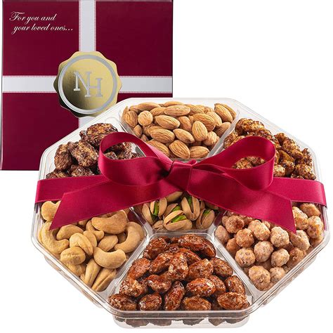 Holiday Christmas Nuts Gift Basket - Fresh Sweet & Salty Dry Roasted Gourmet Nuts Gift Basket ...