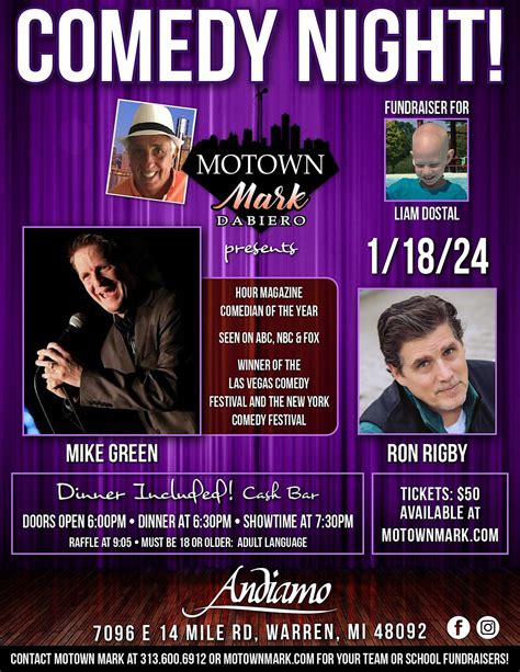 A Fantastic Night of Comedy with a Delicious Dinner at Andiamos!, Andiamo Warren, January 18 to ...